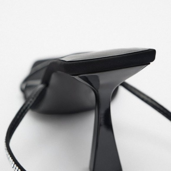 Zara Heeled sandals with Rhinestone Straps Women's Size 6 1/2 NWT - Picture 5 of 8